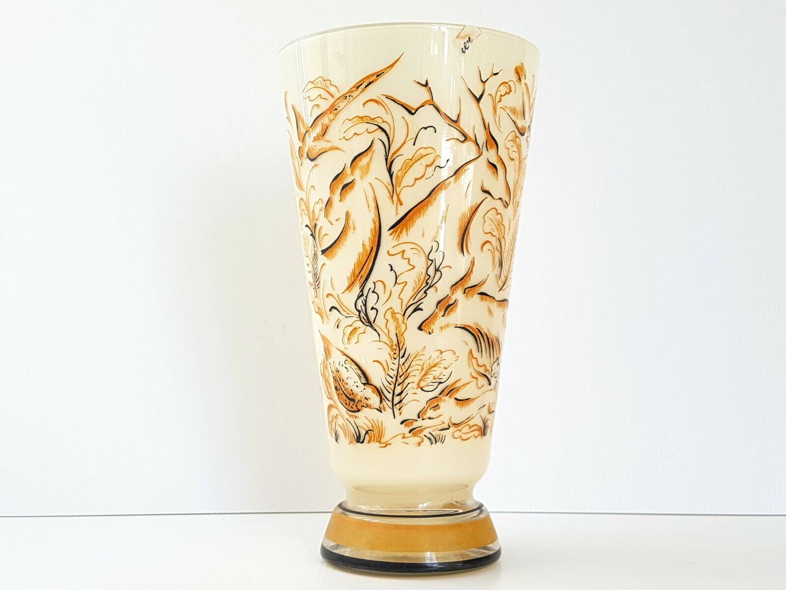 VINTAGE 1950 GLASS VASE SIGNED DOMEC FRANCE 50S 50'S ROCKABILLY 1950S