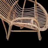 Grands Fauteuils vintage en rotin, Années 60