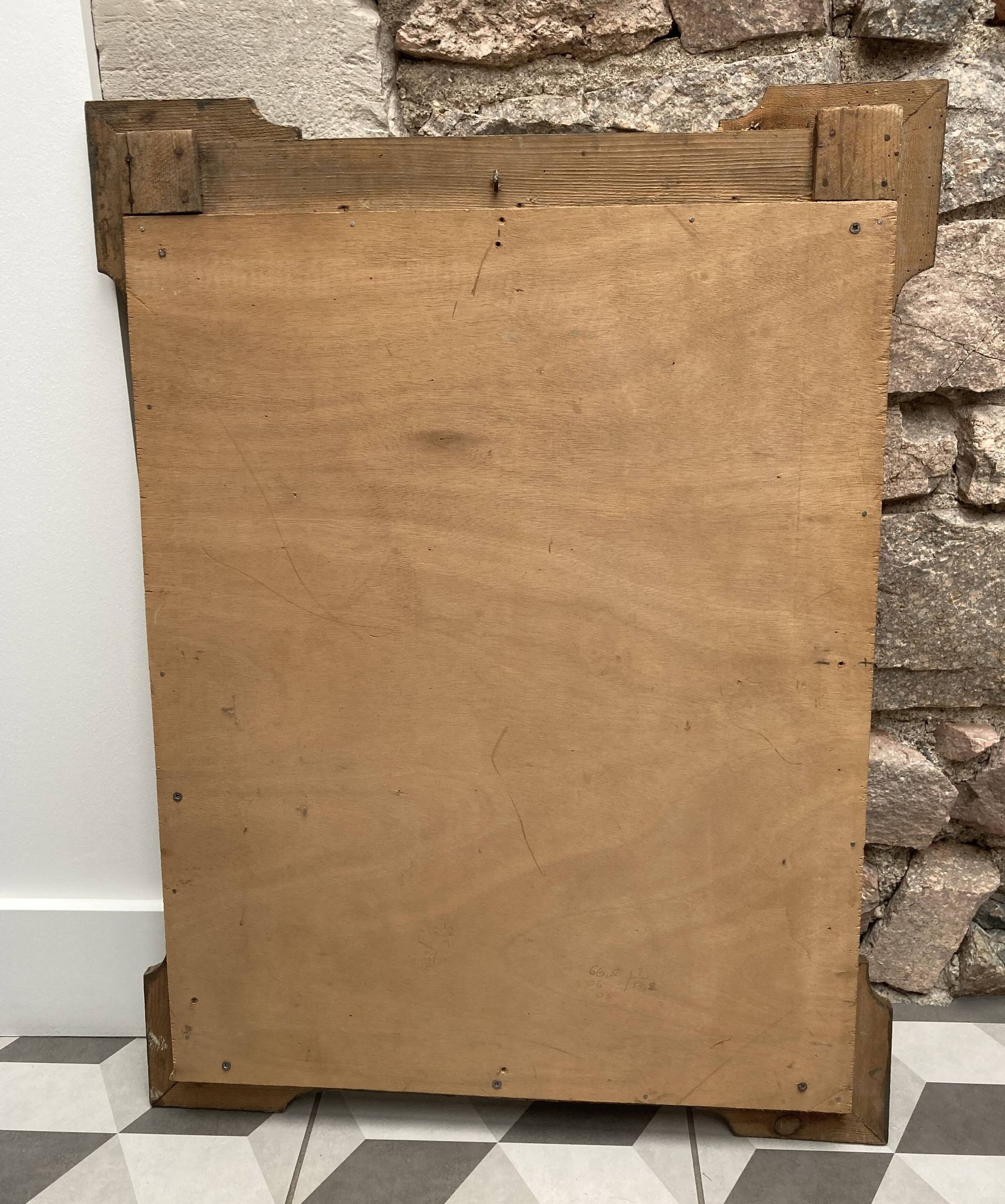 Miroir doré bois et stuc XIXeme 60x88cm