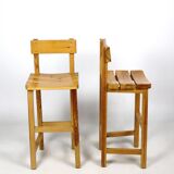 Pair of solid pine stools