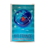 Original Poster Tourism "Air France World Air Network" 62x100cm 1948