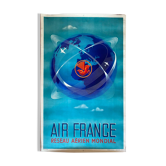 Affiche originale Tourisme "Air France Réseau Aérien Mondial" 62x100cm 1948