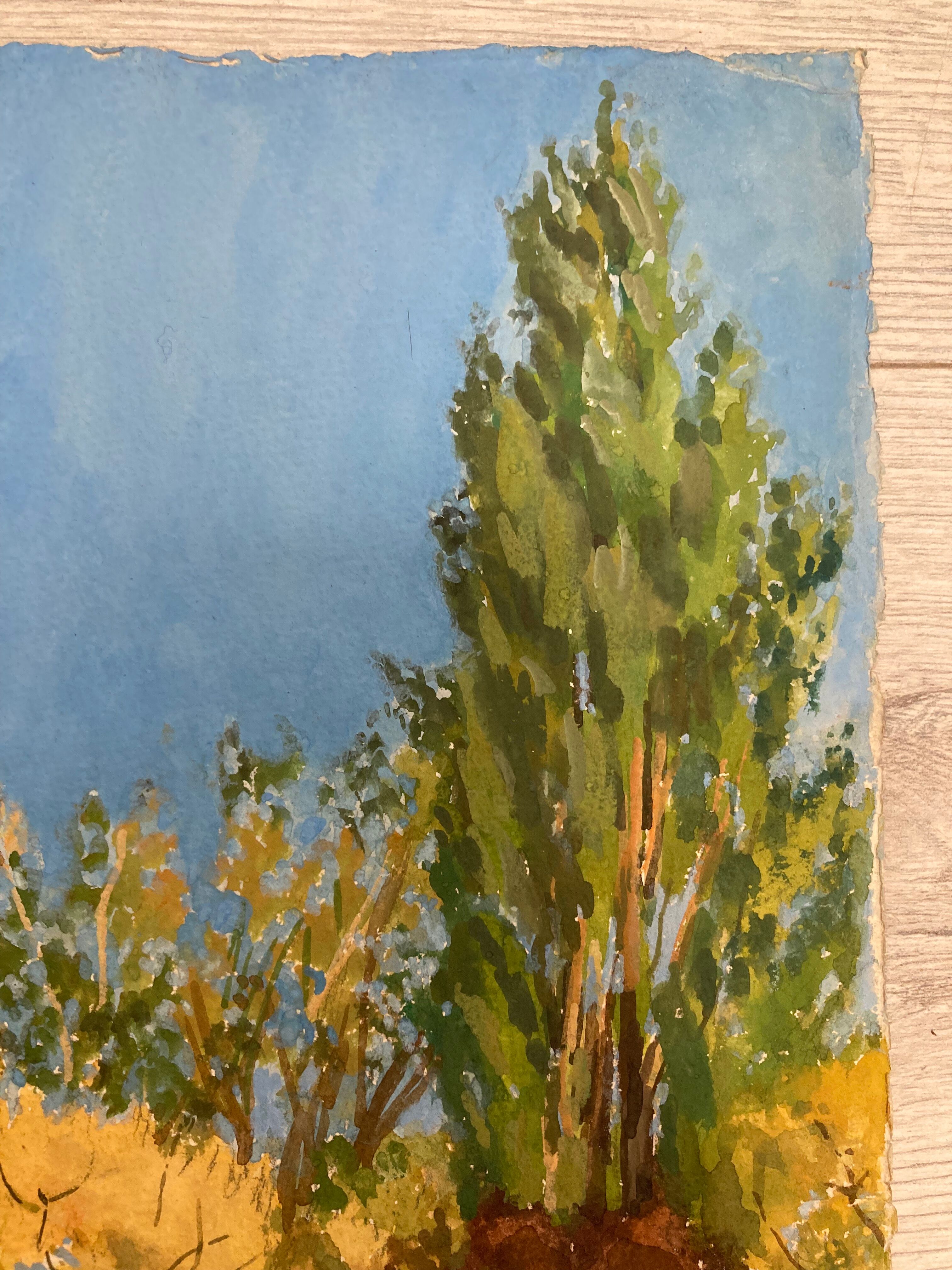 Vintage landscape watercolor