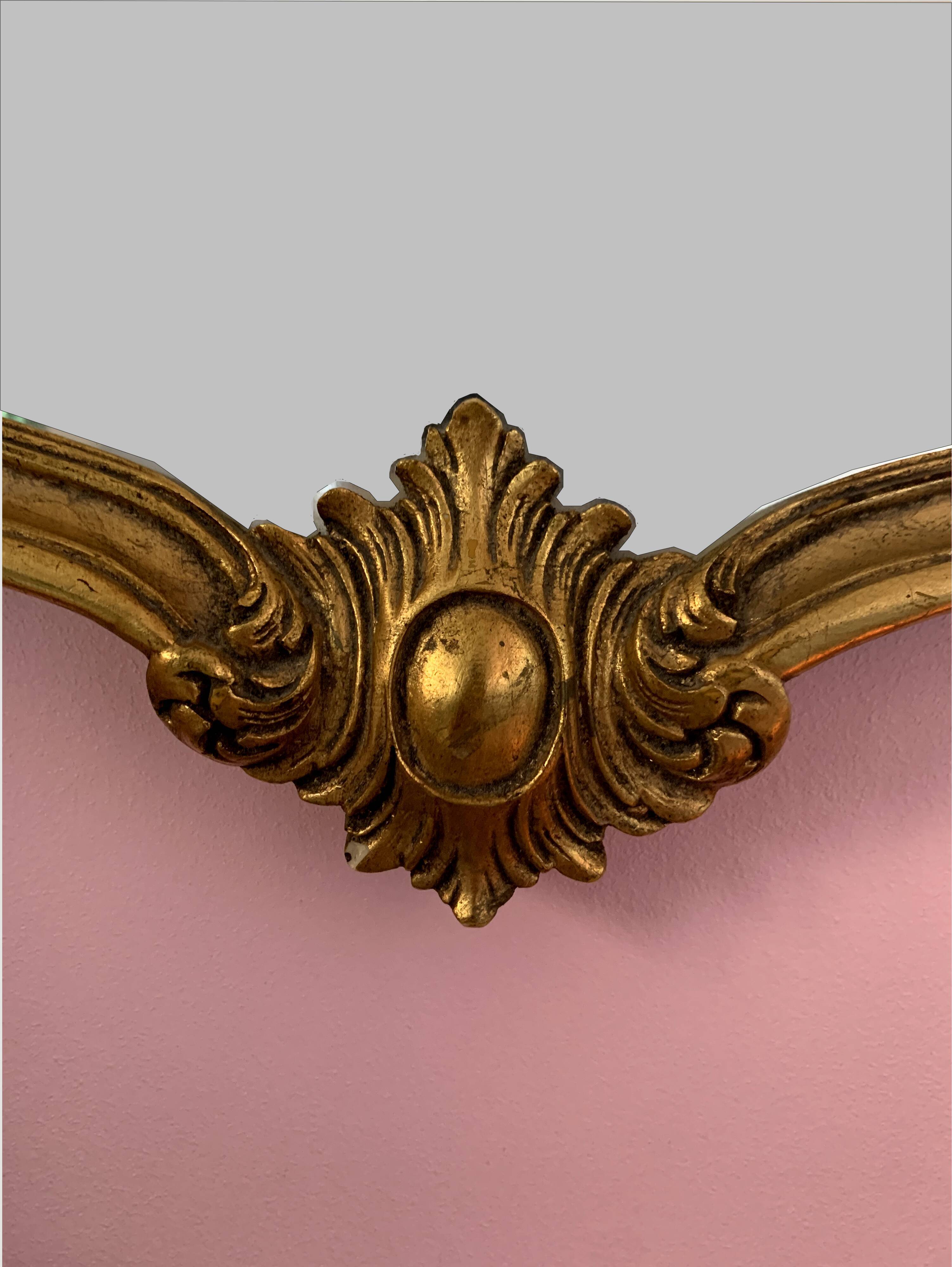 Old Italian mirror in gilded wood 44x70cm