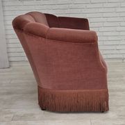 1960s, Danish 2-seater sofa, original pink furniture velour.