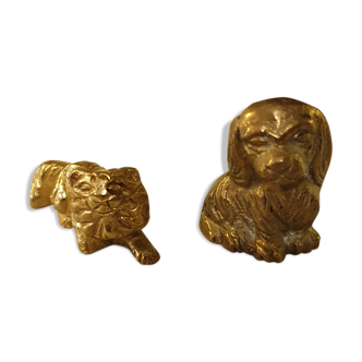 Lot of animals in brass dog and cat