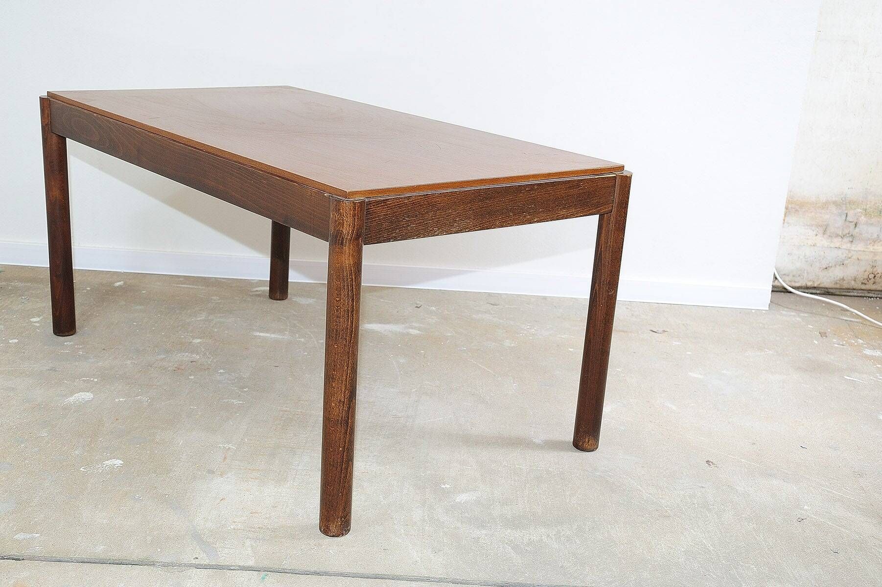 Vintage coffee table, mid-century modern wooden living room table, 1970s