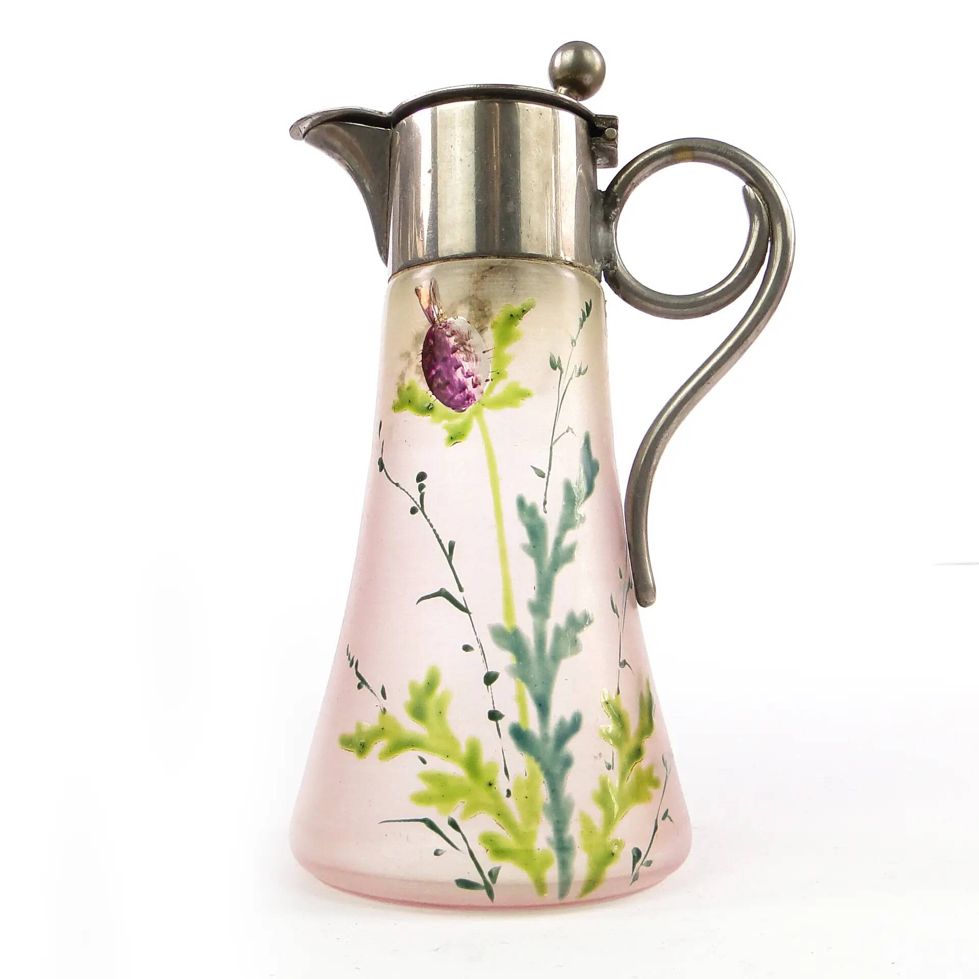 Carafe, Art Nouveau, glass, Czechoslovakia, early 20th century