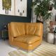 Chauffeuse d'angle Jacques Charpentier en cuir Camel