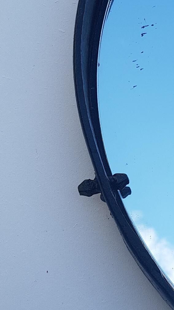 Round mirror wrought iron years 50 brutalist 50x50cm