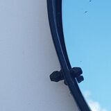 Round mirror wrought iron years 50 brutalist 50x50cm