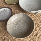 Set of 2 dishes and 2 plates in stoneware from the 70s and 80s