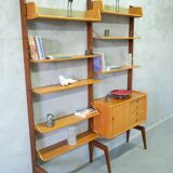 Mid-Century Modular Free-Standing Teak Wall Unit  by John Texmon for Blindheim Mobelfabrik, Norway,
