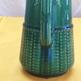 Green pitcher in Barbotine de Sarreguemines