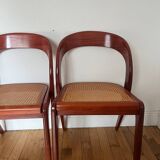 Set of 4 Baumann caned gondola chairs