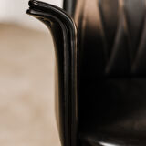 Armchairs / chairs in black skaï "emelinne"