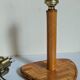 Table lamp in wood and rattan, 50s raffia lampshade