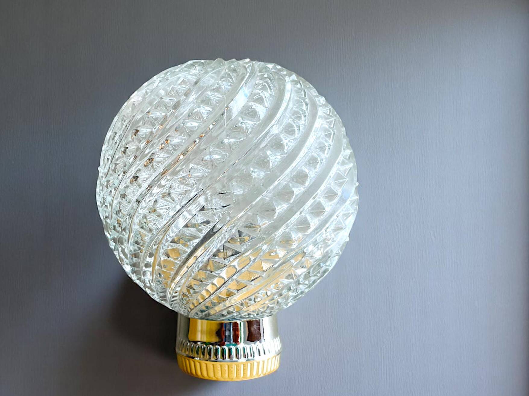 Mid Century clear glass si wall sconce lamp