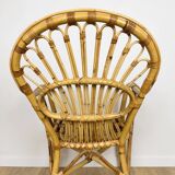 60s adult bamboo and rattan armchair