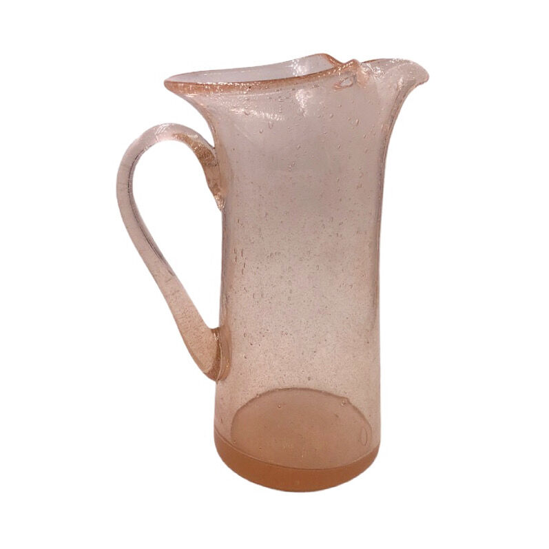 Artisanal pitcher in bulled glass