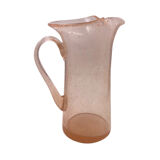 Artisanal pitcher in bulled glass