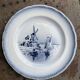 Set of 7 small dessert plates, Saint Amandinoire, Saint Amand decorated with sailboats