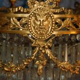 Lustre en bronze doré et pampilles fin XIXe siècle