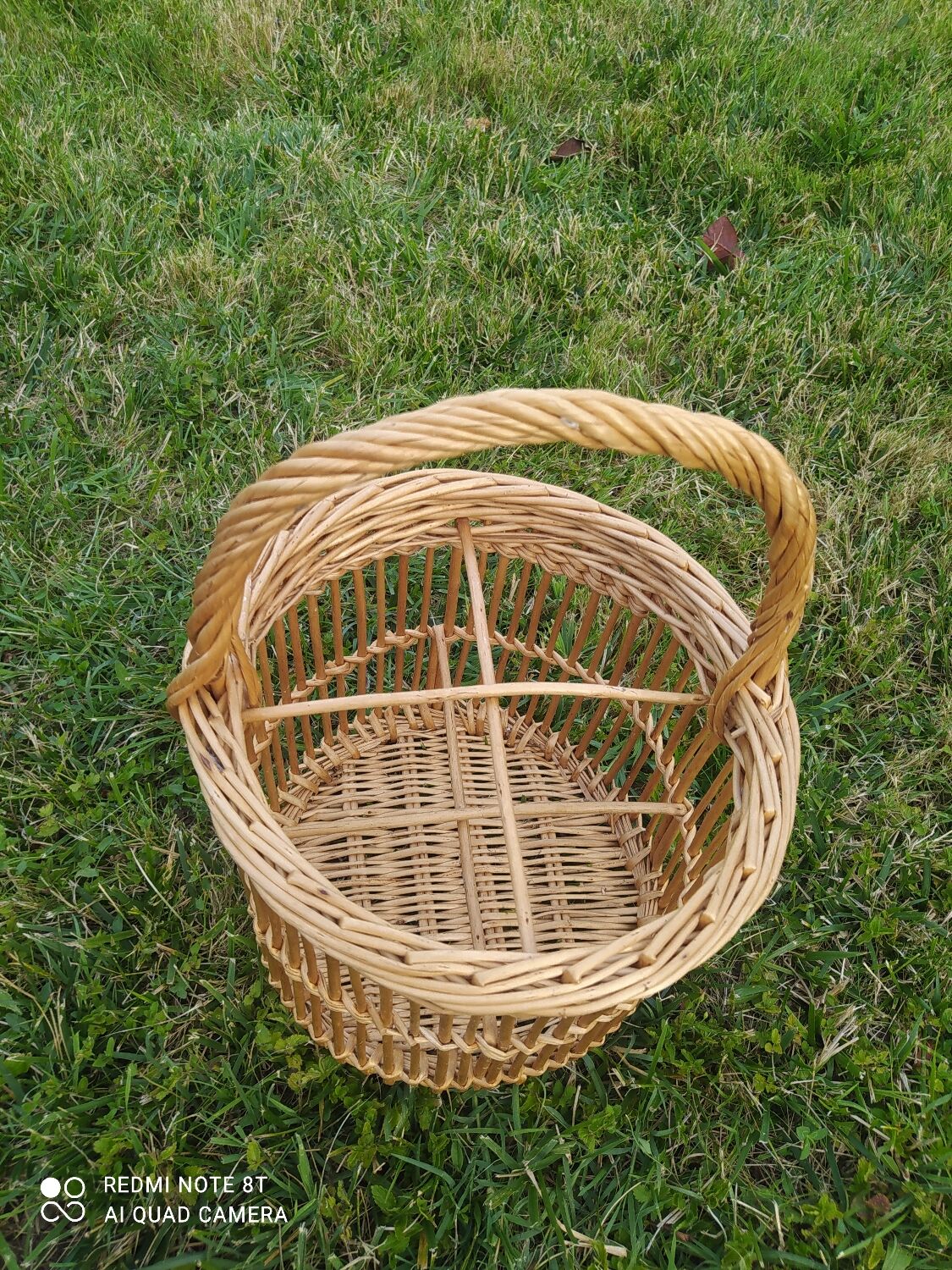 Wicker basket vintage bottle holder