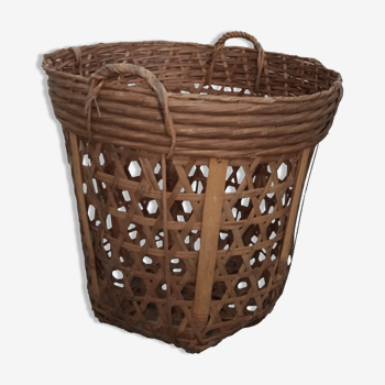 Large basket 53 cm in rattan and wicker basket