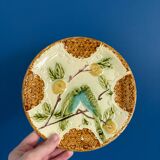 Set of 2 Salins Barbotine Plates - Vintage Parakeet Decor - service