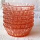 6 vintage French pink molded glass bowls from the 1960s