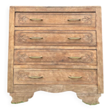 Vintage carved solid wood chest of drawers – 4 drawers