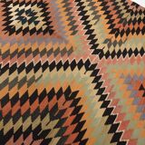 Orange Black Turkish Kilim Rug 170x259Cm SK 35353