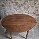 Table à abattants ancienne en chêne français, table à manger ronde, vers 1880–1920