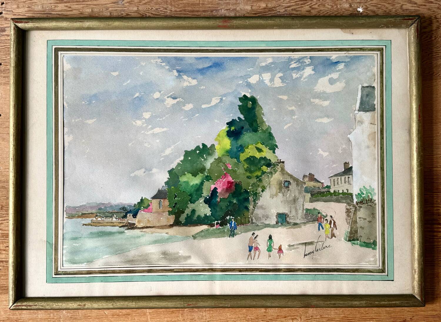 Watercolor signed Henry Leclerc, Saint-Guénolé