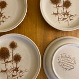 Set of Sarreguemines sandstone plates Thistle pattern