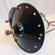 pair of wall-mounted torch lights corner 1950-1960 Arlus or Lunel glass metal