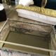 Table basse années 70  métal et verre fumé