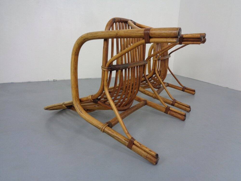 Set of Italian Bamboo Armchairs, 1970s