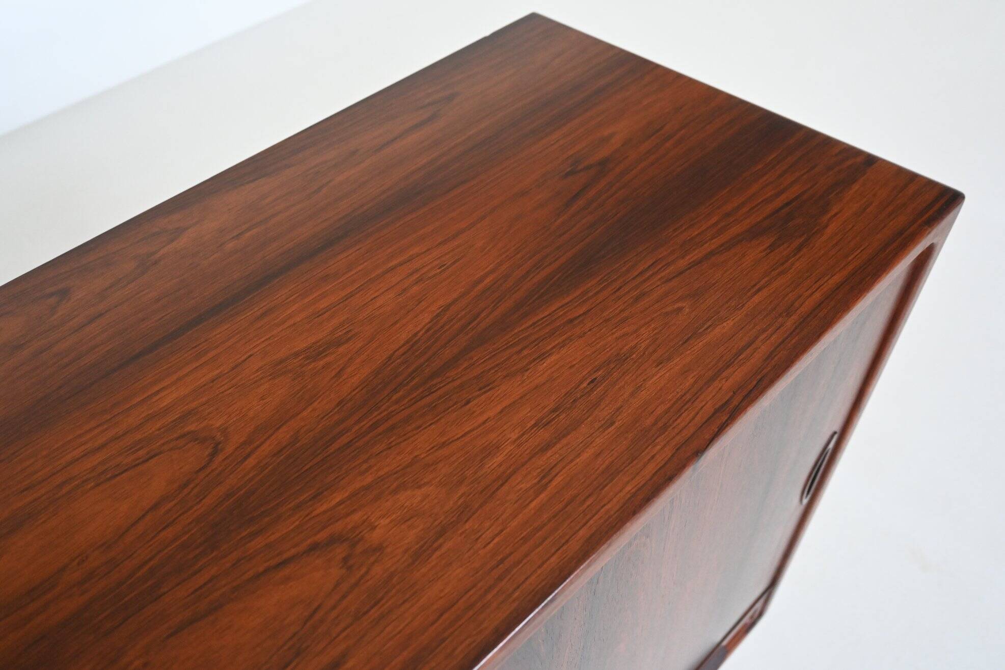 Sofus Jorgensen cross-leg highboard in rosewood Nyrup Denmark 1960