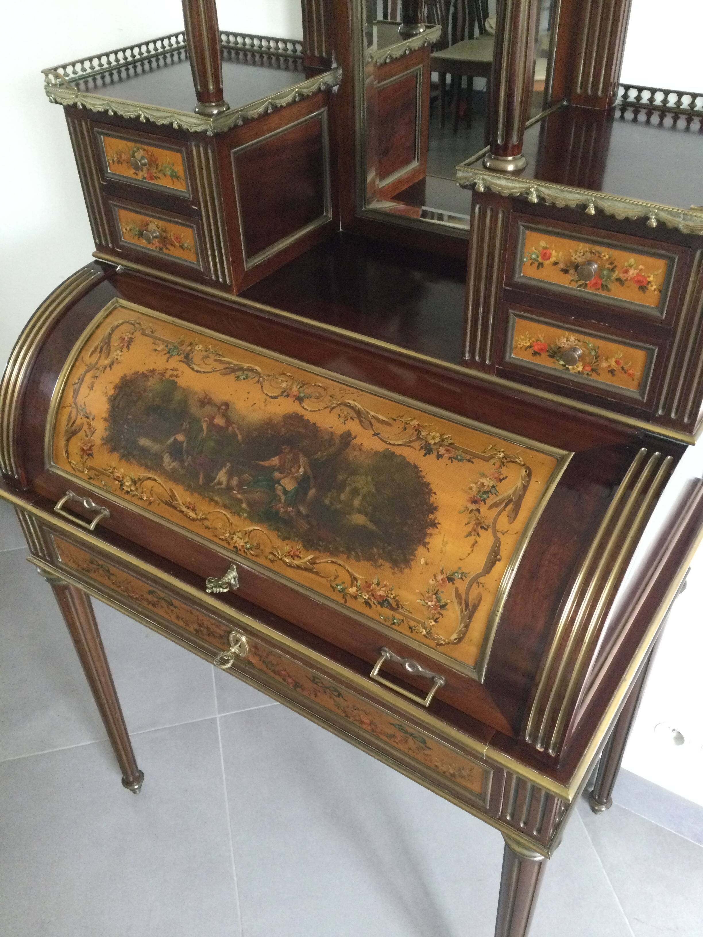 Louis XVI Style Mahogany Bonheur Du Jour