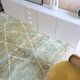 Tapis berbère Béni Ouarain vert à losanges blancs