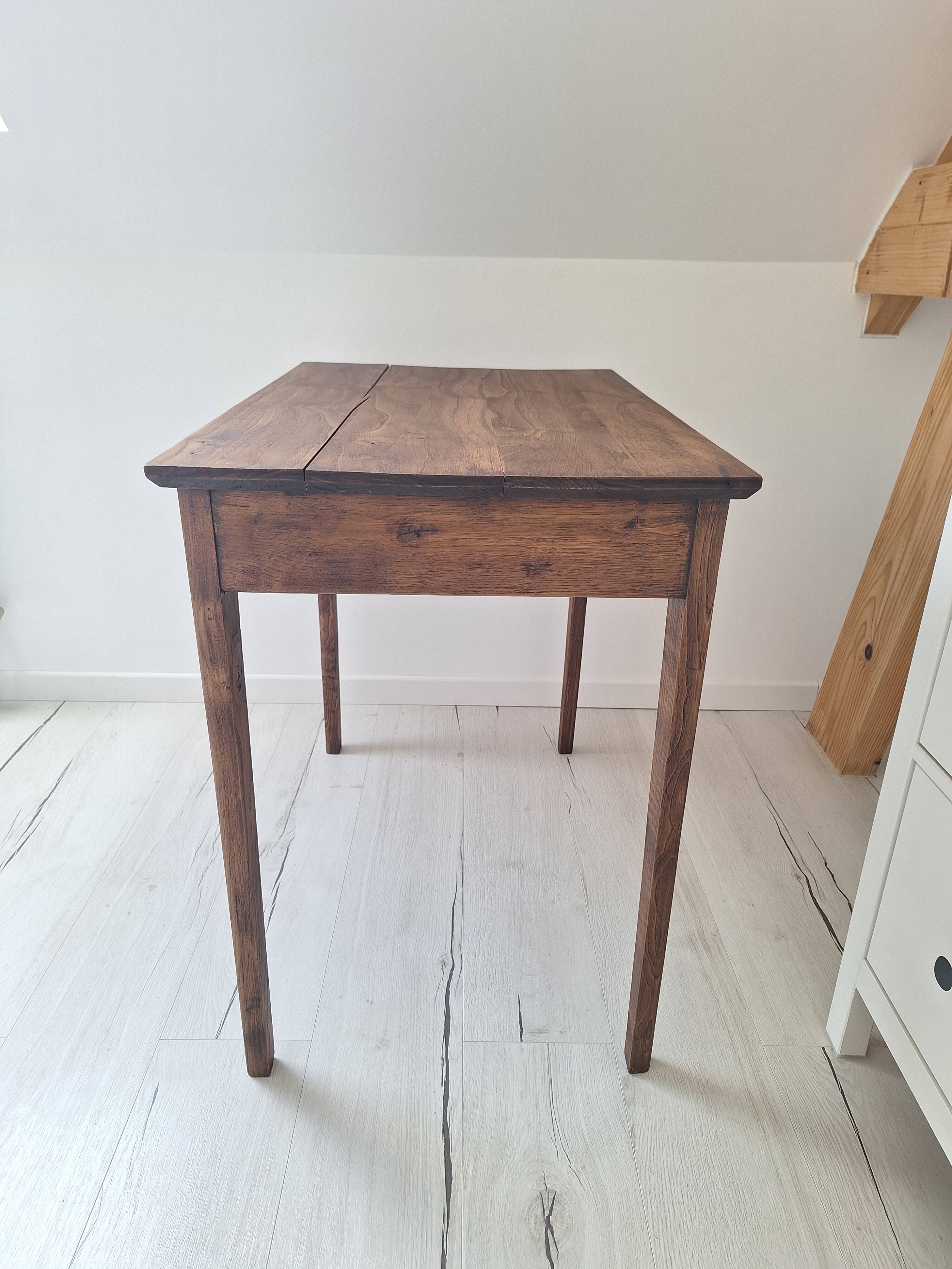Old farmhouse side table in country style