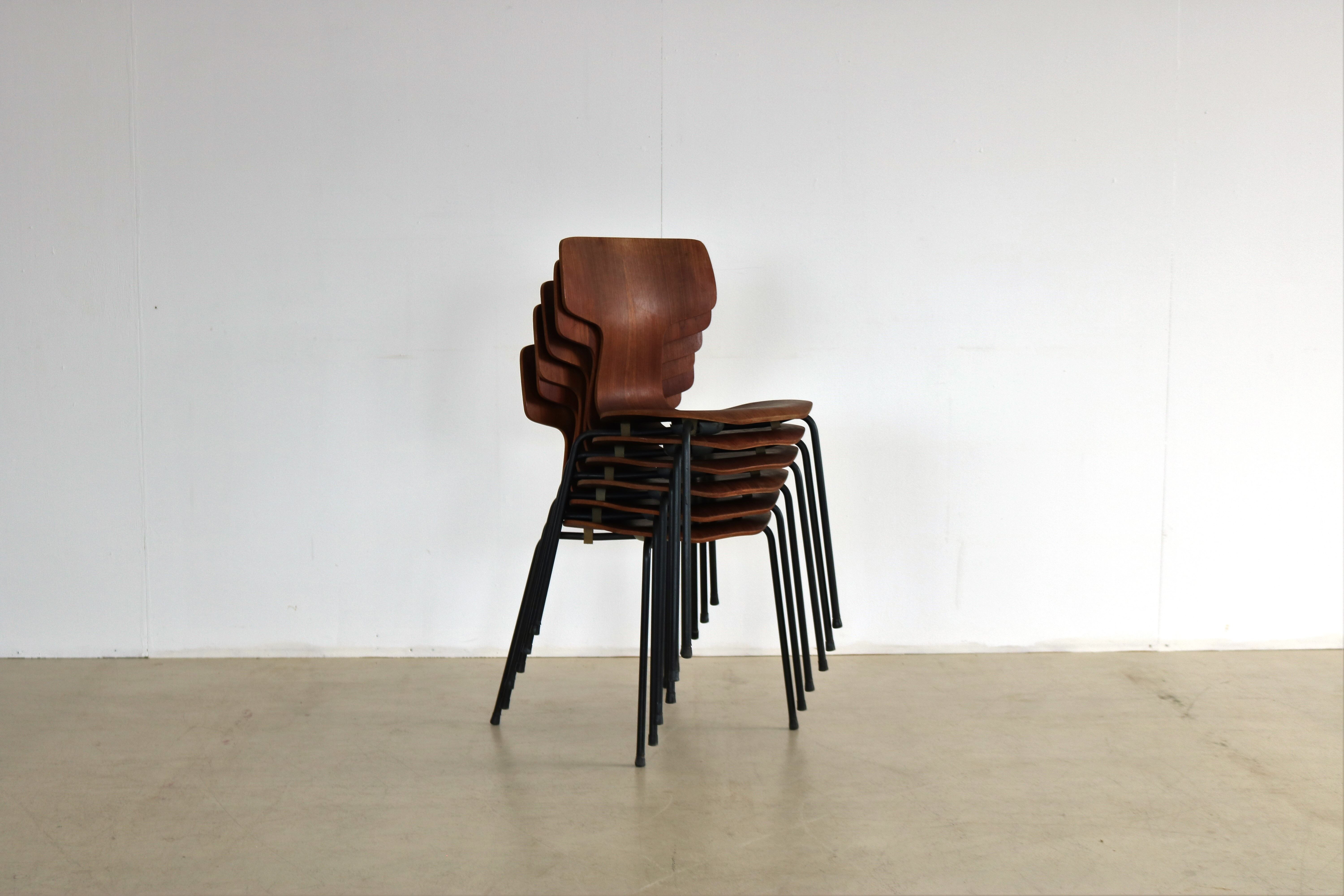 Set of 6 dining chairs model 3103 by Arne Jacobsen