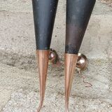 Pair of vintage 50s copper and metal wall lights