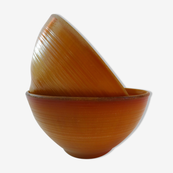 Brown arcopal bowls