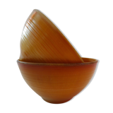Brown arcopal bowls