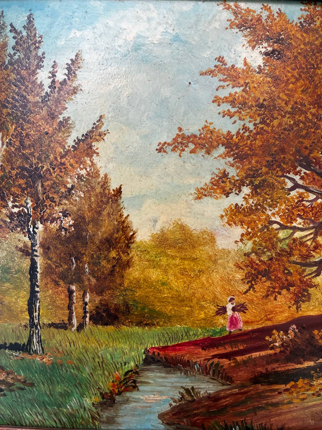 Animated landscape of undergrowth 20th century signed