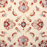 Traditional Afghan Ziegler Rug Handwoven Cream Wool Carpet- 165x195cm