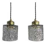 Pair of vintage glass suspensions